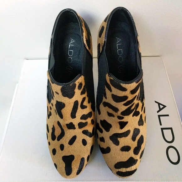 Aldo leopard print calf hair ankle booties - Picture 3 of 7